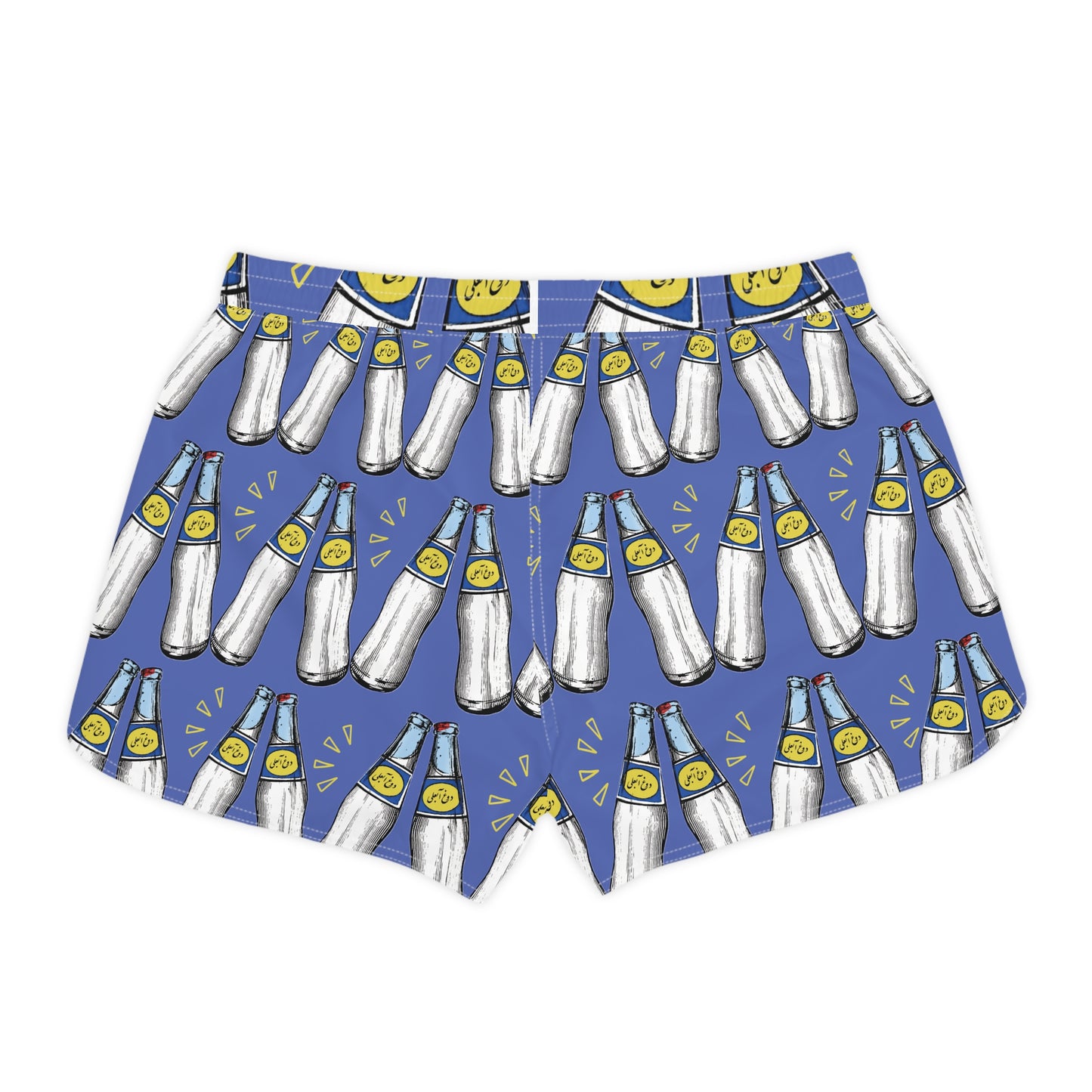 Blue Lemon Dough Pattern Women's Casual Shorts — Fun Summer Beach Lounge Shorts
