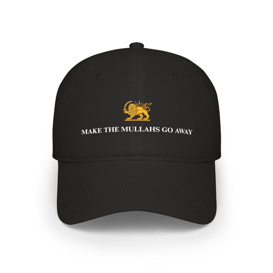 Iranian Protesting Baseball Cap — "Make The Mullahs Go Away" Red Hat