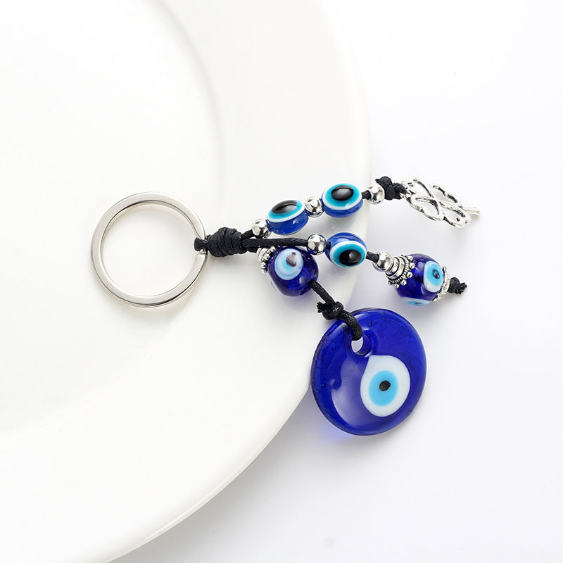 Blue Evil Eye Charm Keychain