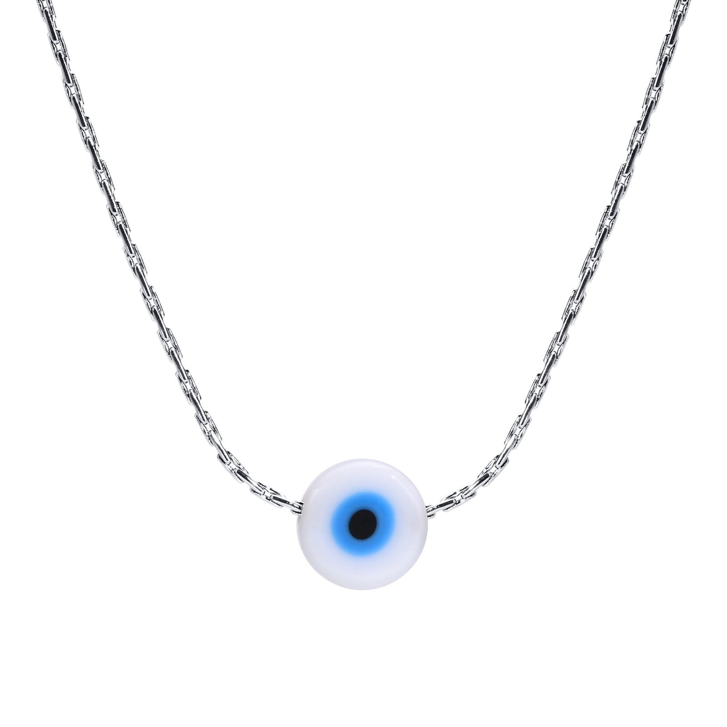 Resin Evil Eye Pendant Necklace (Gold or Silver)