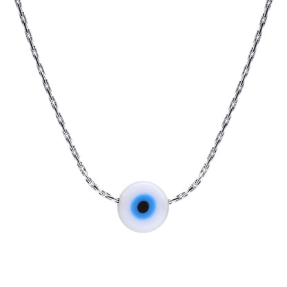 Resin Evil Eye Pendant Necklace (Gold or Silver)