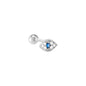 Sterling Silver Evil Eye Stud Earring (Multiple Colors)