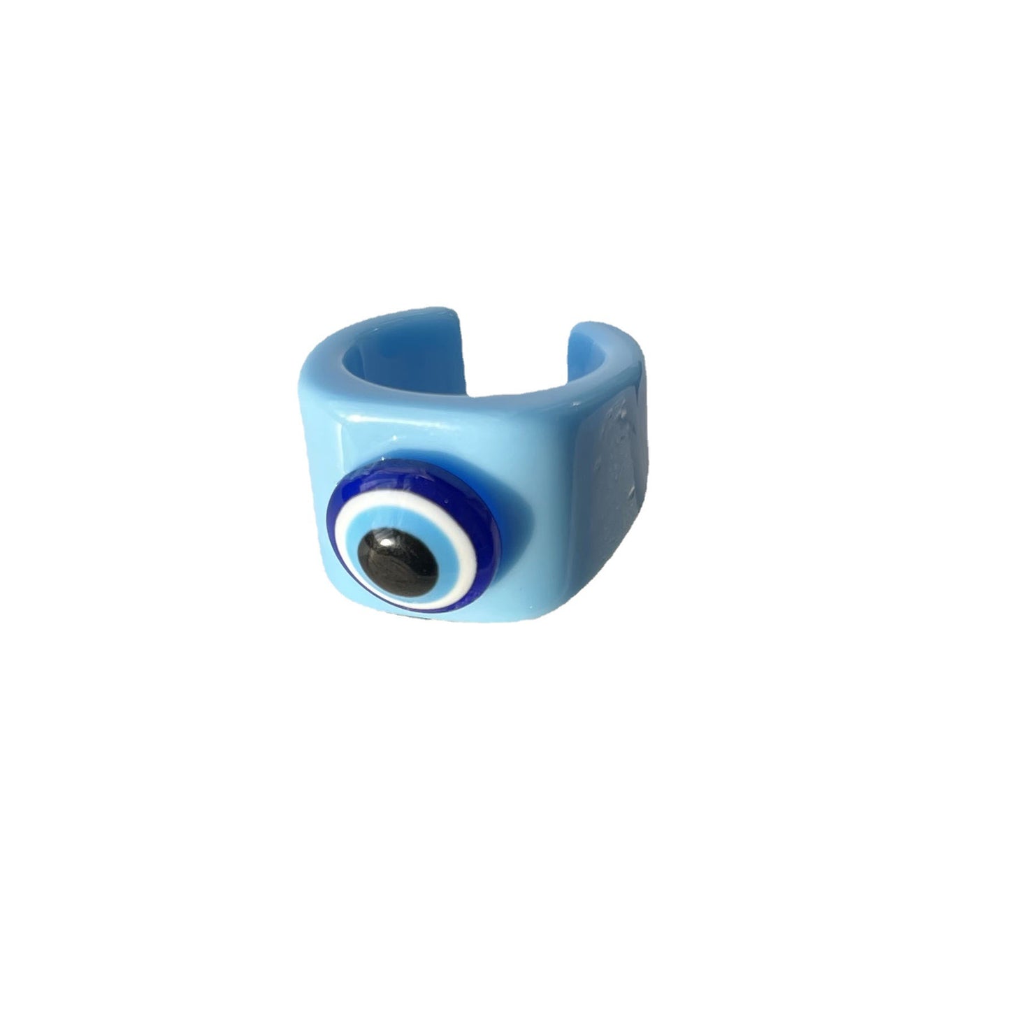 Colorful Acrylic Evil Eye Adjustable Ring
