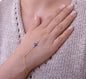 Gold Linked Evil Eye Hand Chain Bracelet