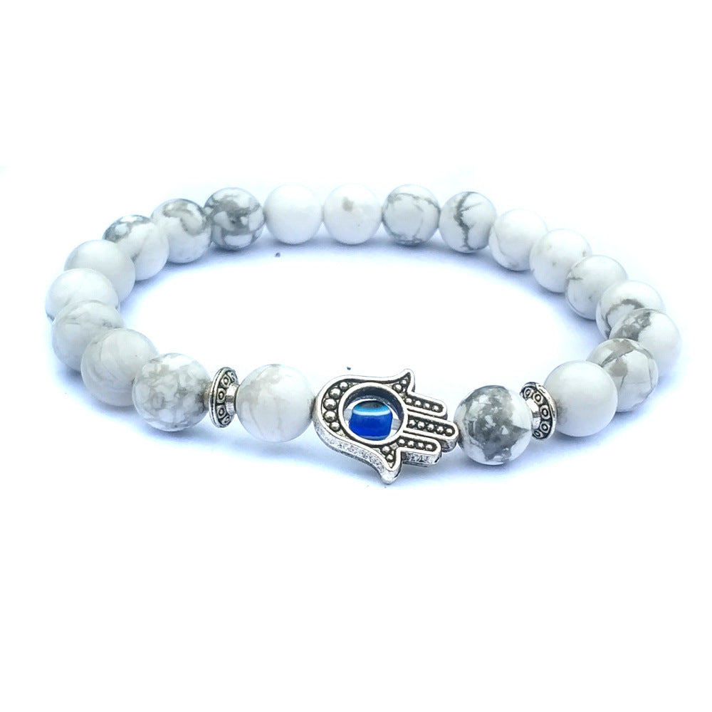 Natural Stone Hamsa Evil Eye Protection Bracelet