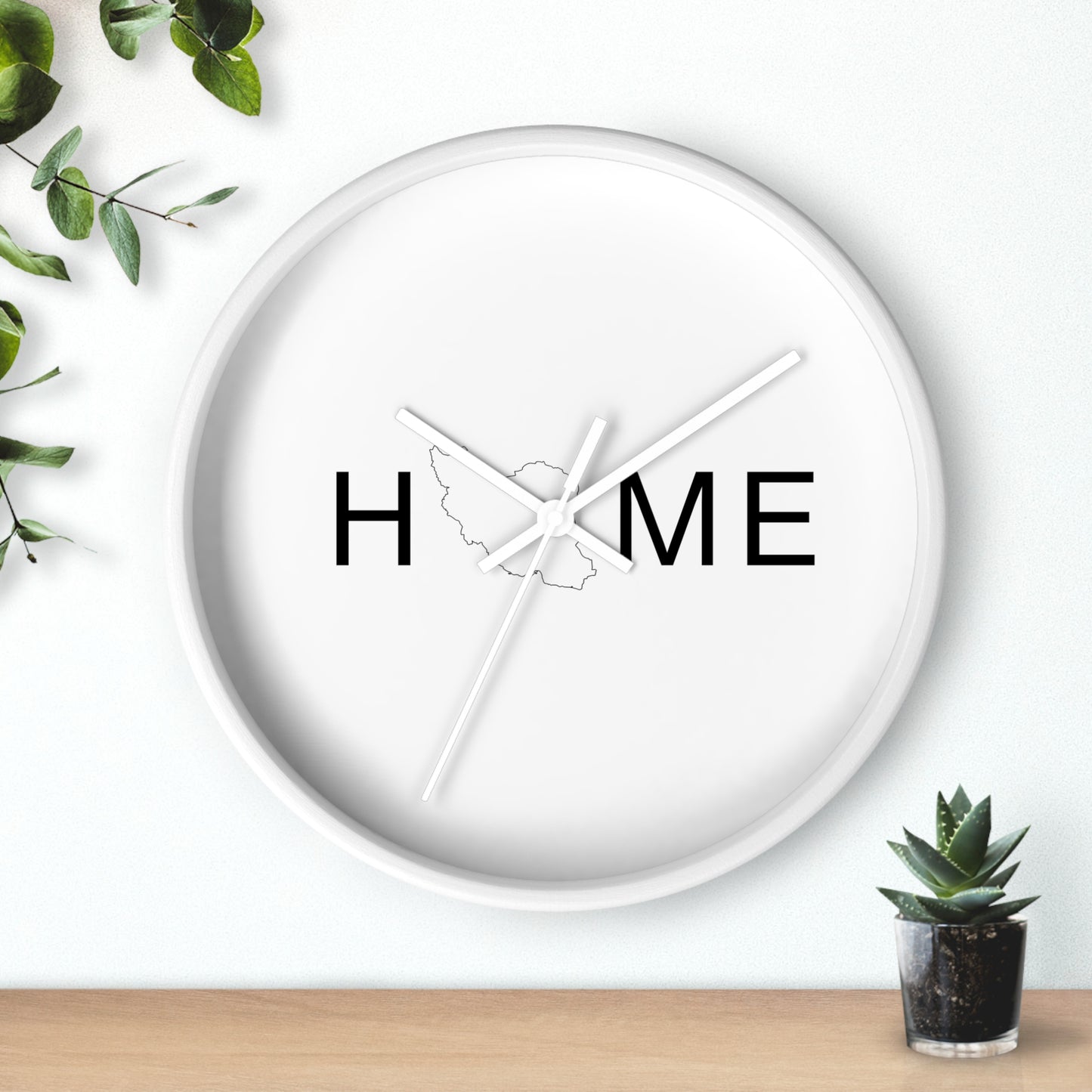 Persian Home Wall Clock with Heart Map Accent – Minimalist Silent Wall Clock for Modern Home Decor