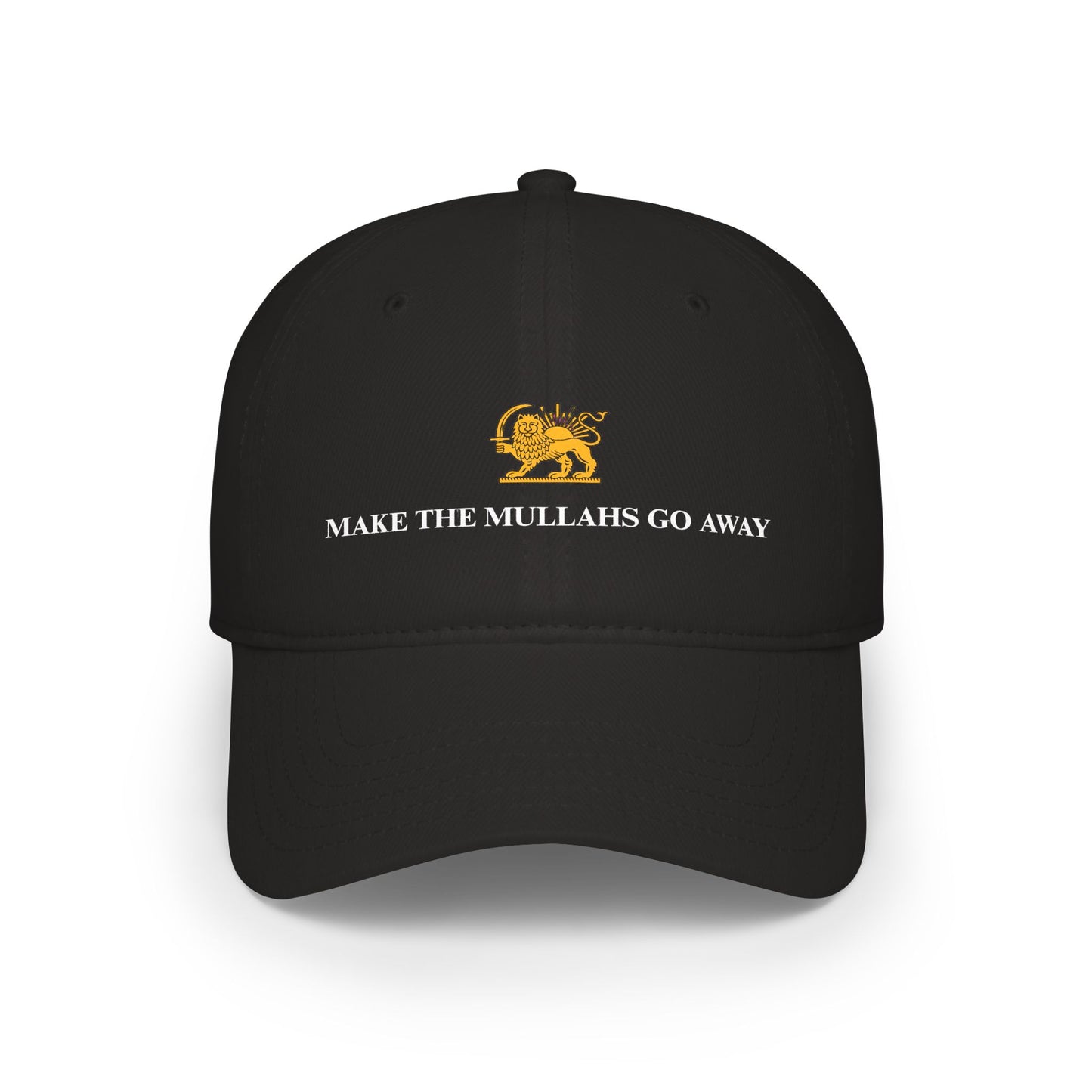 Iranian Protesting Baseball Cap — "Make The Mullahs Go Away" Red Hat