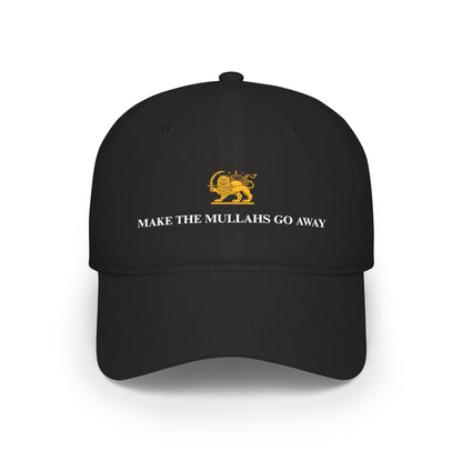 Iranian Protesting Baseball Cap — "Make The Mullahs Go Away" Red Hat