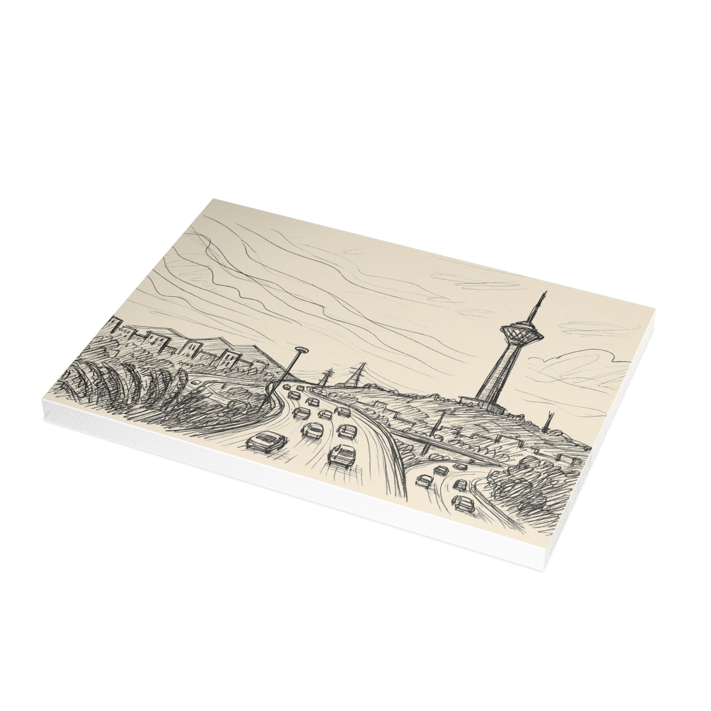 Tehran Milad Tower Postcard Bundle with Envelopes