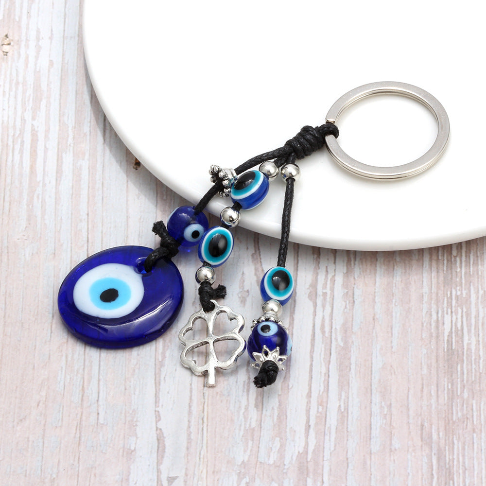 Blue Evil Eye Charm Keychain