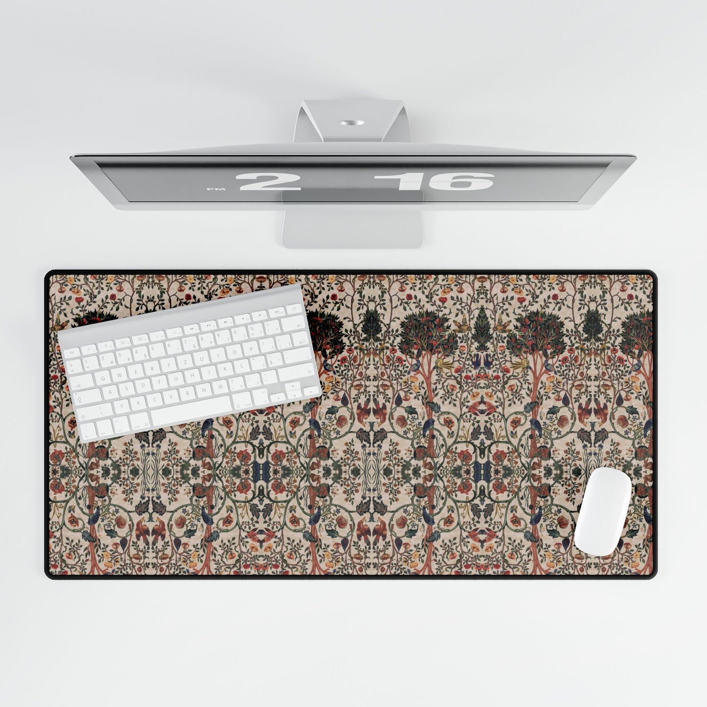 Persian Floral Pattern Desk Mat — Botanical Mousepad & Workspace Protector