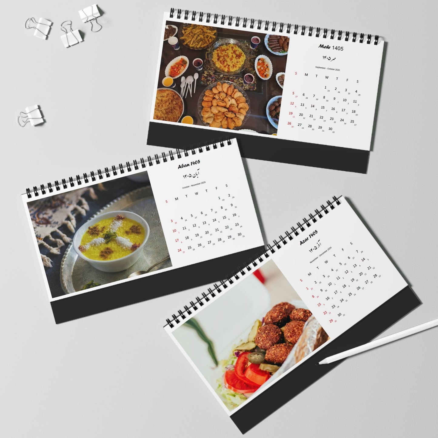 Limited Edition Persian Hijri Shamsi Desk Calendar 1406 (Mar 2027–Feb 2028) — Iranian Landmarks
