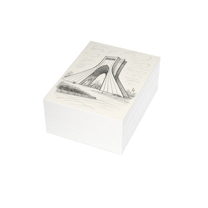 Azadi Tower Ink Line-Drawing Postcard Bundle (Envelopes Included)