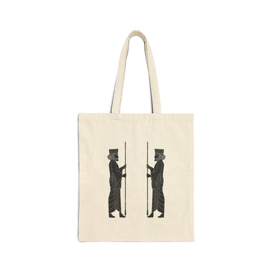 Persian Calligraphy & Achaemenid Guard Canvas Tote Bag