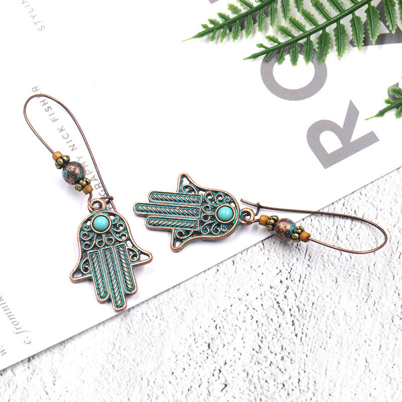 Hamsa Evil Eye Long Earrings