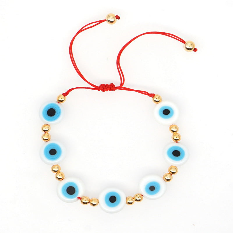 Braided Evil Eye Bead Bracelet (Multiple Colors)