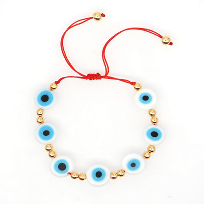 Braided Evil Eye Bead Bracelet (Multiple Colors)