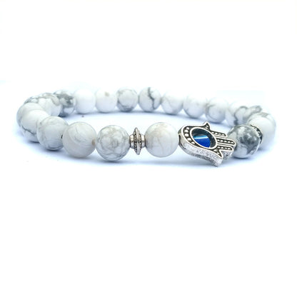 Natural Stone Hamsa Evil Eye Protection Bracelet