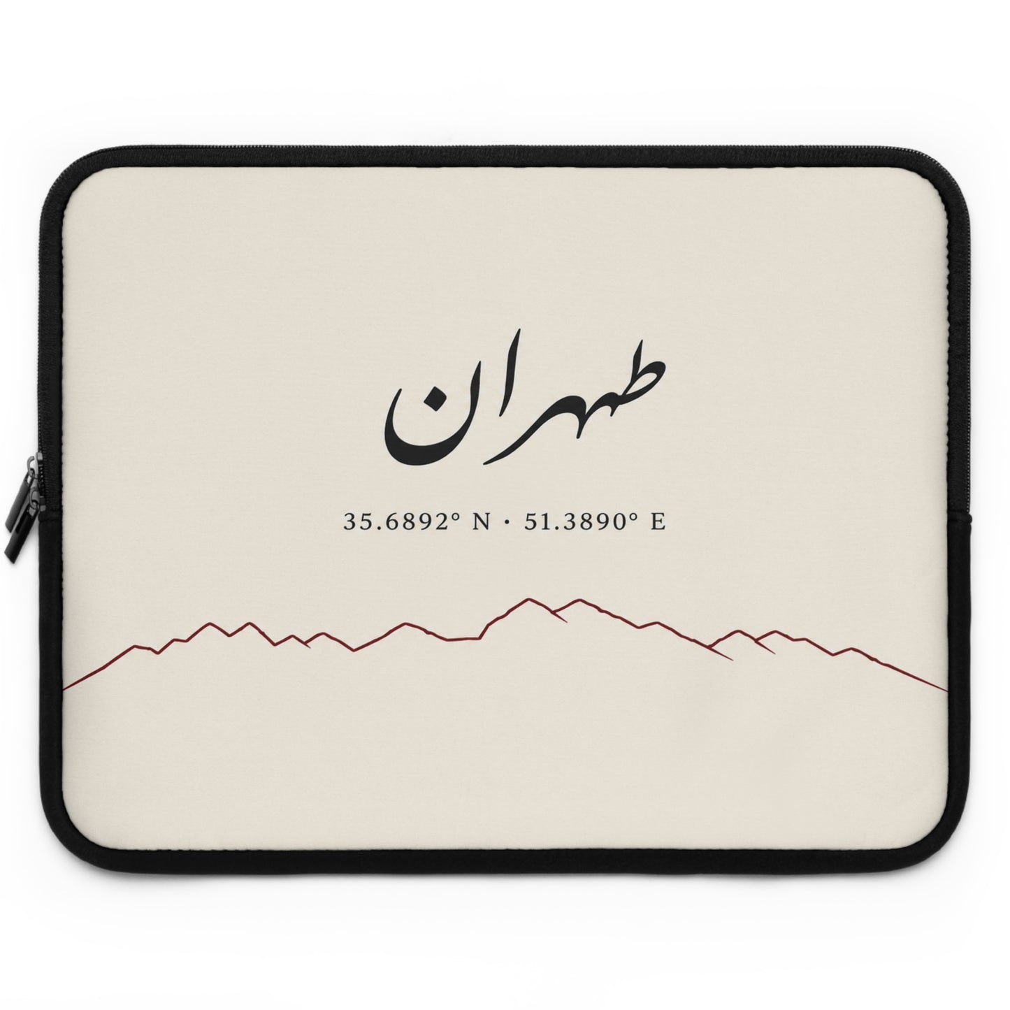 Tehran Coordinates Laptop Sleeve – Minimal Persian City Tech CaseI