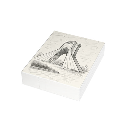 Azadi Tower Ink Line-Drawing Postcard Bundle (Envelopes Included)