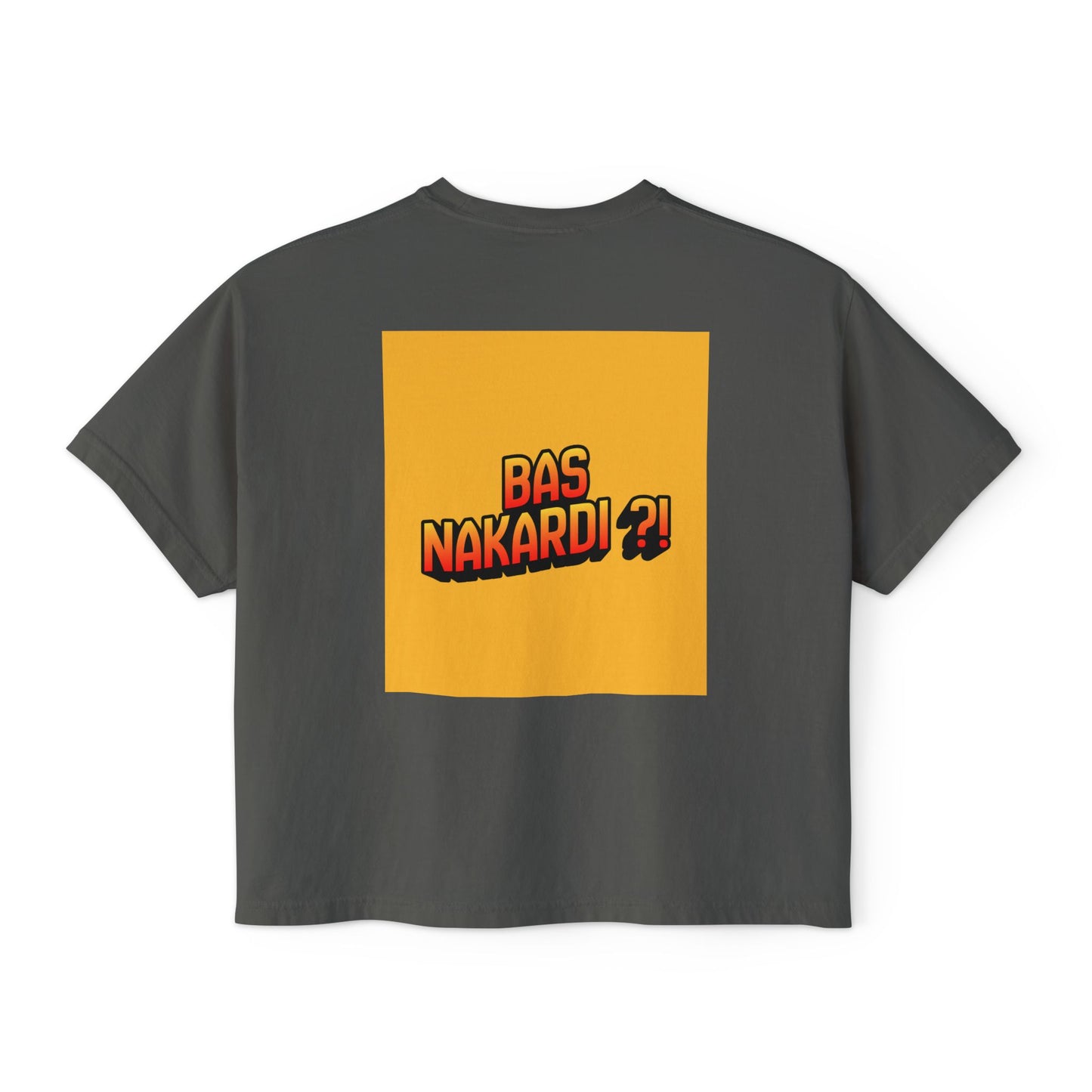 Bas Kon Iran !! / Bas Nakardi?! Graphic Women's Boxy Tee — Retro Pop Art Slogan Shirt