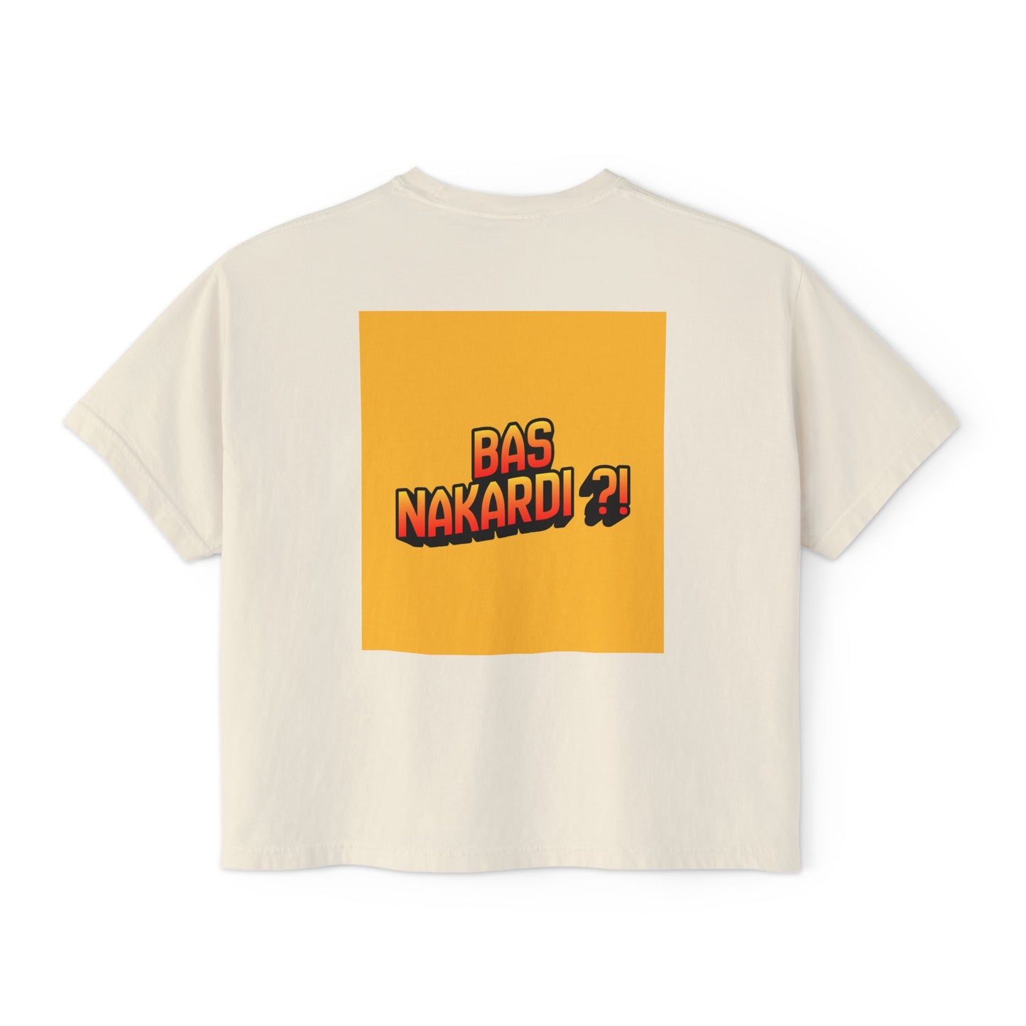 Bas Kon Iran !! / Bas Nakardi?! Graphic Women's Boxy Tee — Retro Pop Art Slogan Shirt