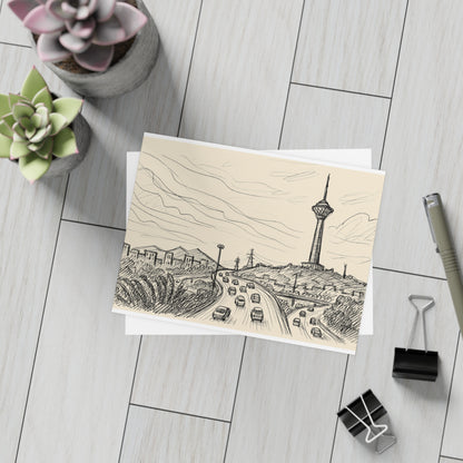 Tehran Milad Tower Postcard Bundle with Envelopes