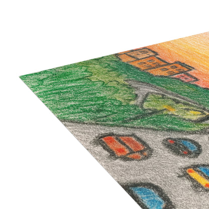 Tehran Sunset Postcard – Milad Tower Skyline (Crayon Style)