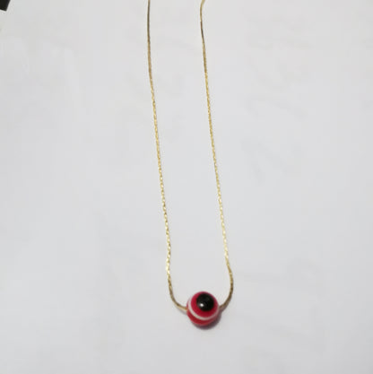 Resin Evil Eye Pendant Necklace (Gold or Silver)