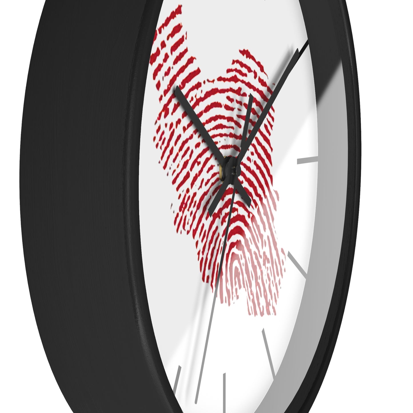 Iran Fingerprint Wall Clock – Red Iran Map Thumbprint Clock | Persian Pride Home Decor, Modern Silent Wall Clock