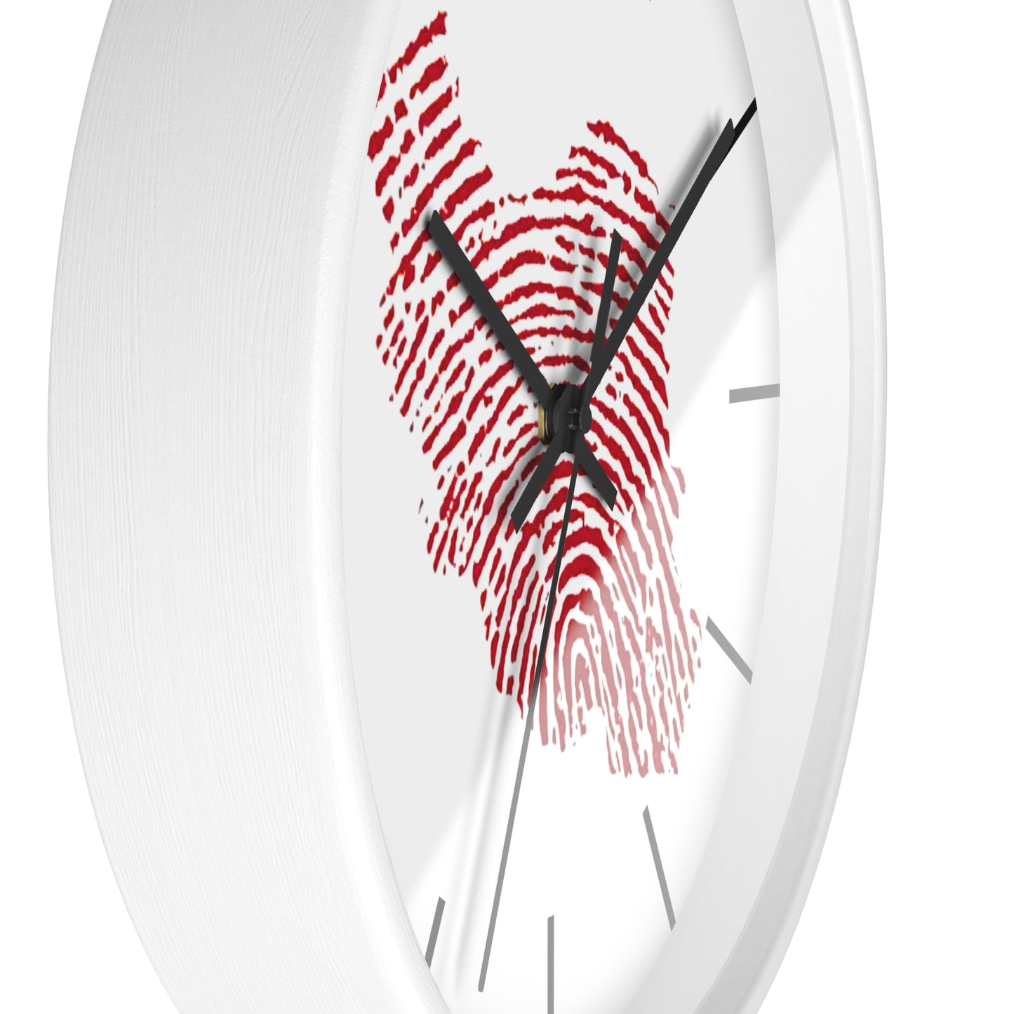 Iran Fingerprint Wall Clock – Red Iran Map Thumbprint Clock | Persian Pride Home Decor, Modern Silent Wall Clock