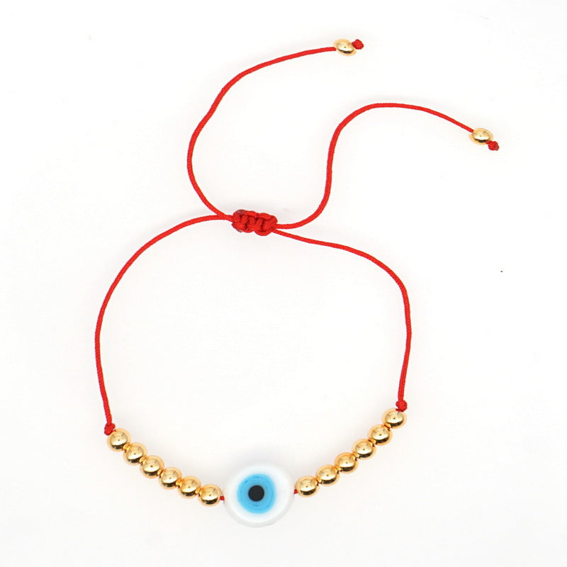 Braided Evil Eye Bead Bracelet (Multiple Colors)