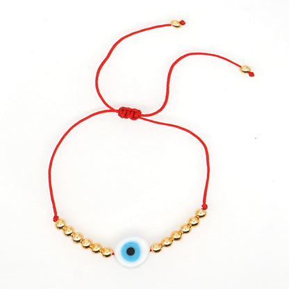 Braided Evil Eye Bead Bracelet (Multiple Colors)