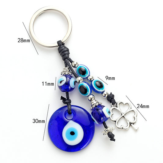 Blue Evil Eye Charm Keychain