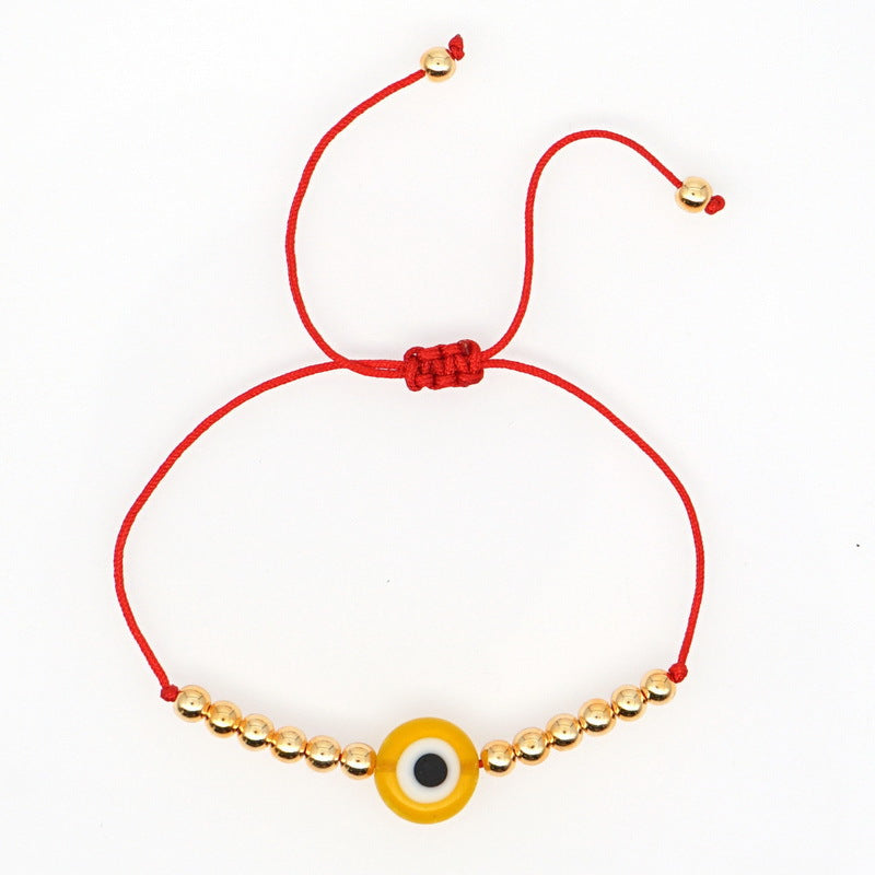 Braided Evil Eye Bead Bracelet (Multiple Colors)