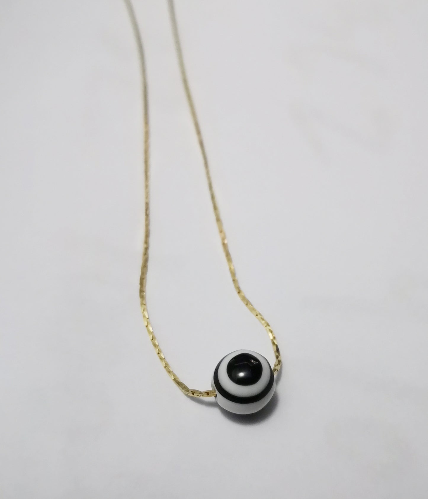 Resin Evil Eye Pendant Necklace (Gold or Silver)