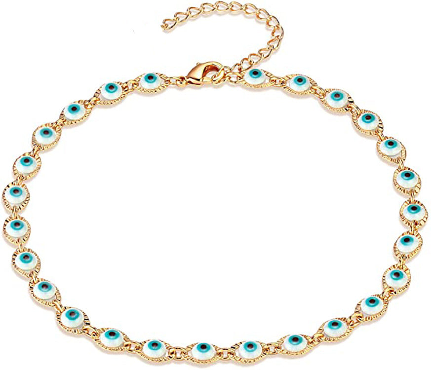 Dainty Gold Evil Eye / Nazar Choker Necklace