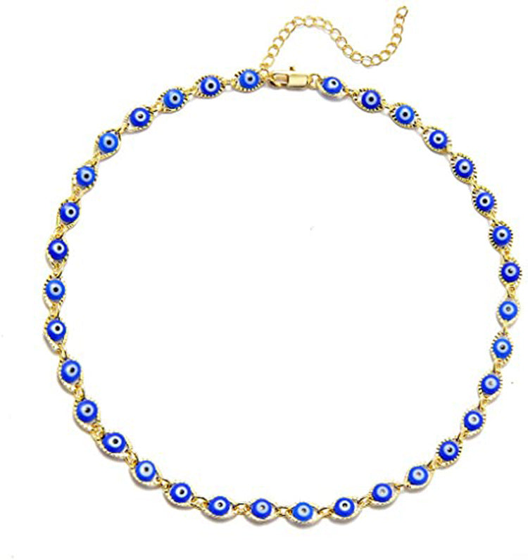 Dainty Gold Evil Eye / Nazar Choker Necklace