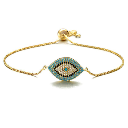 Trendy Turkish Zircon Evil Eye Adjustable Bracelet