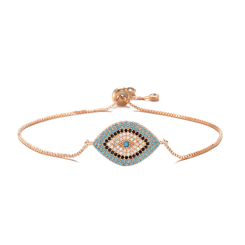 Trendy Turkish Zircon Evil Eye Adjustable Bracelet