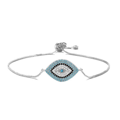 Trendy Turkish Zircon Evil Eye Adjustable Bracelet