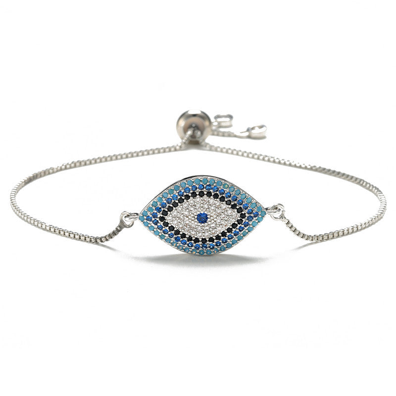 Trendy Turkish Zircon Evil Eye Adjustable Bracelet