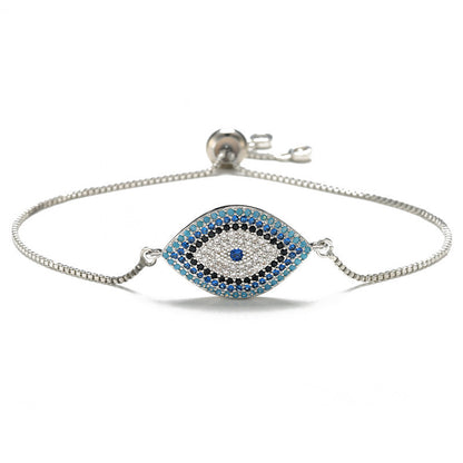 Trendy Turkish Zircon Evil Eye Adjustable Bracelet