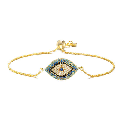 Trendy Turkish Zircon Evil Eye Adjustable Bracelet