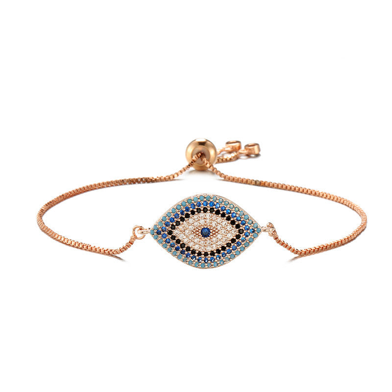 Trendy Turkish Zircon Evil Eye Adjustable Bracelet