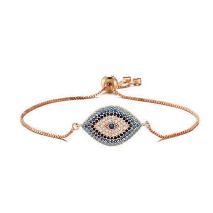 Trendy Turkish Zircon Evil Eye Adjustable Bracelet