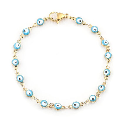 Zircon Evil Eye Bead Bracelet