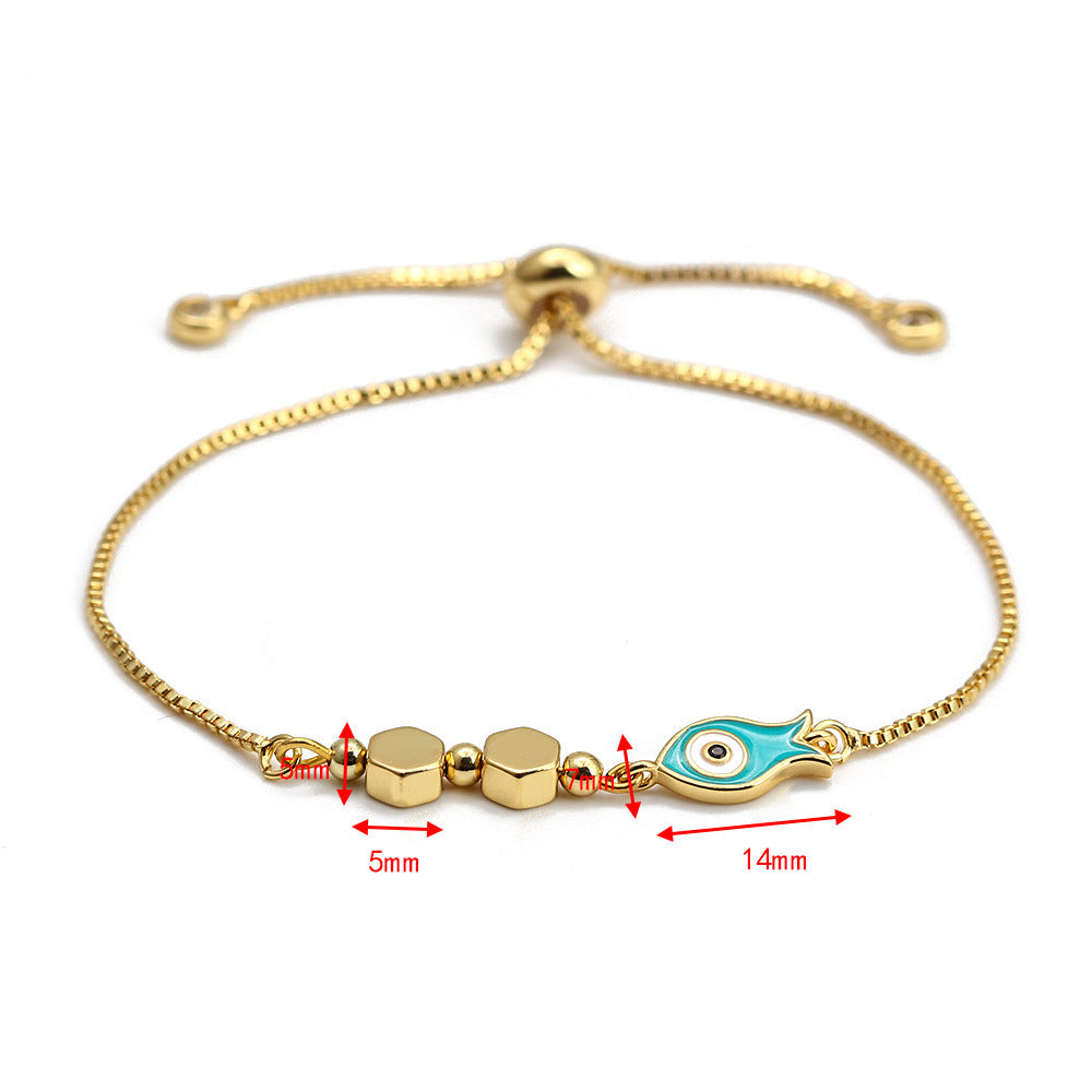 Gold Hamsa Evil Eye Bracelet