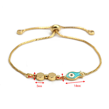 Gold Hamsa Evil Eye Bracelet