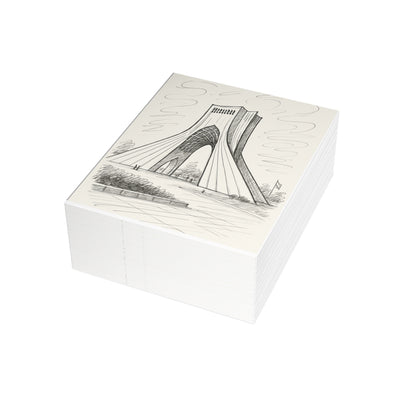 Azadi Tower Ink Line-Drawing Postcard Bundle (Envelopes Included)